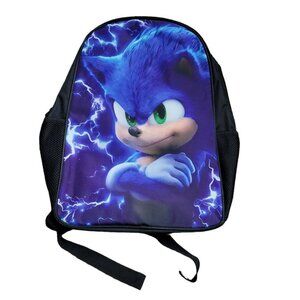 Unbranded Hedgehog Backpack Black Blue 17 x 12 School Inside Pocket